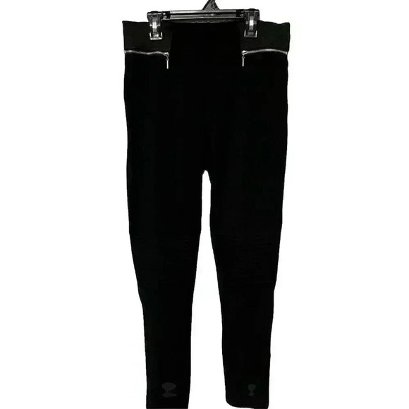 Zara Black Leggings with Zipper Detail - Picture 1 of 9